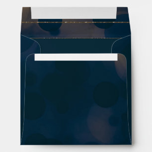 Bokeh Glam Blue & Gold Invitation Envelopes