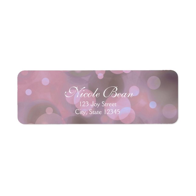 Bokeh Glam Pink & Gold Lights Address Labels (Front)