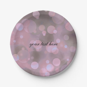 Bokeh Glam Pink Grey & Gold Party Plates