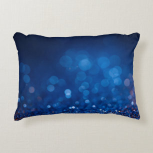 Bokeh Glitters: Sparkling Circles Background. Decorative Cushion