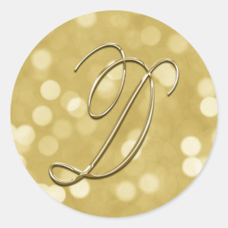 Bokeh Gold Monogram D Envelope Seal