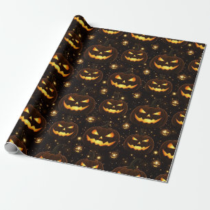 Bokeh Halloween Glowing Jack-O’ Lantern (3) Wrapping Paper