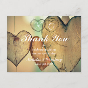 Bokeh Hearts Thank You Card