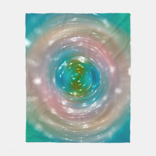 Bokeh light, shimmering blur spot lights on multic fleece blanket