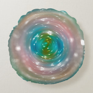 Bokeh light, shimmering blur spot lights on multic round cushion