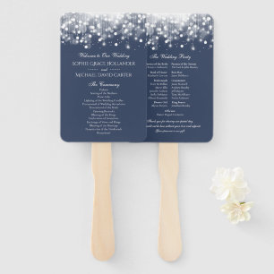 Bokeh Lights Blue and White Program Set of Fans