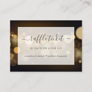Bokeh Lights Bridal Shower Raffle Ticket Enclosure Card