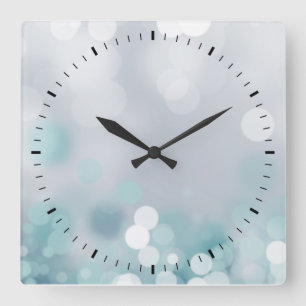 Bokeh Lights Square Wall Clock