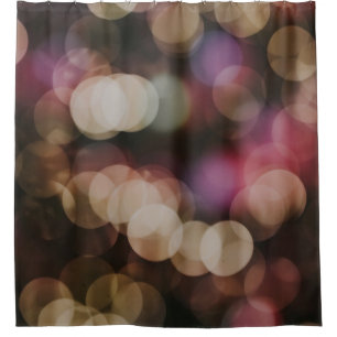 Bokeh photography of lights shower curtain