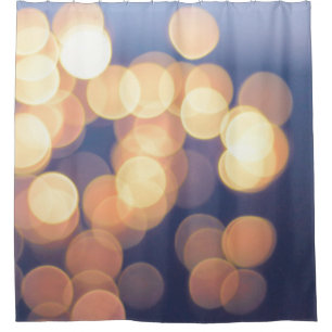 Bokeh photography of lights shower curtain