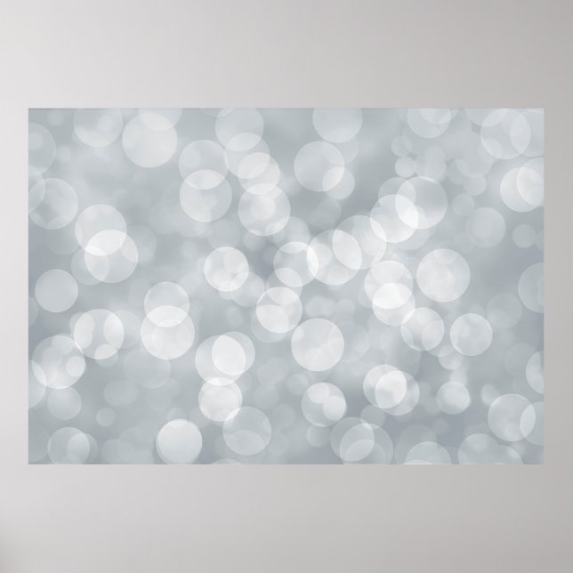 Bokeh silver grey overlay poster (Front)