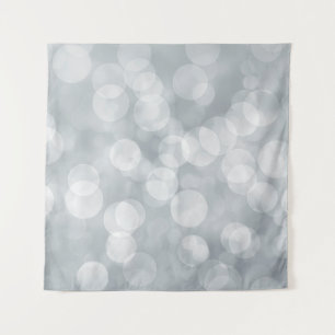 Bokeh silver grey overlay tapestry