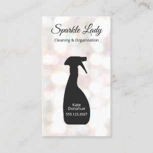 Bokeh Spray Bottle House Cleaning Logo Business Card