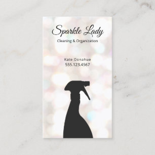 Bokeh Spray Bottle House Cleaning Logo Business Card