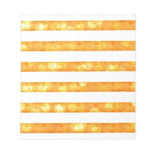 Bokeh Stripes Orange And White Notepad