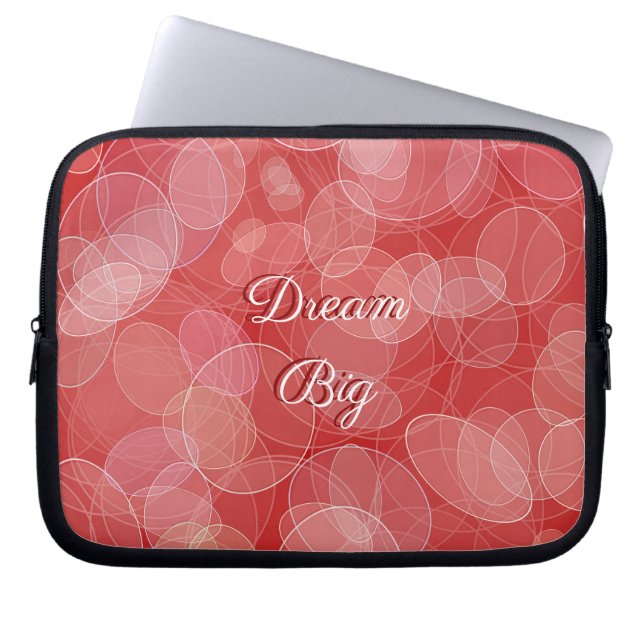 Bokeh style red gradient texture laptop sleeve (Front)