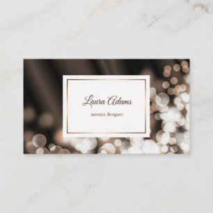 Bokeh style silk texture. Text. Business Card