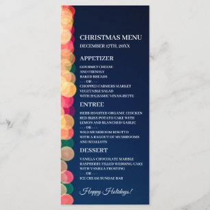 Bokeh Tree Lights, Christmas Menu