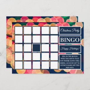 Bokeh Tree Lights, Christmas Party Bingo Invitation