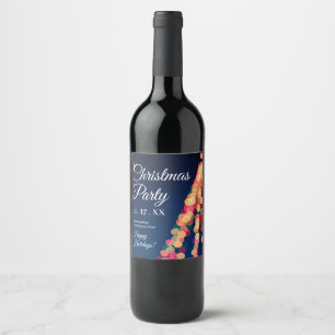 Bokeh Tree Lights, Christmas Wine Label