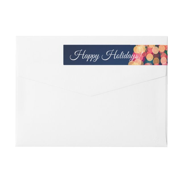 Bokeh Tree Lights, Christmas Wrap Around Label (Back)