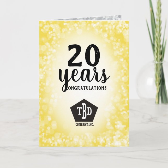 Bokeh universal employee anniversary card (Front)