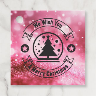 Bokeh We Wish You a Merry Christmas Favour Tags