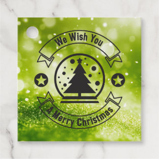 Bokeh We Wish You a Merry Christmas Favour Tags