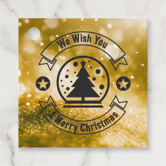 Bokeh We Wish You a Merry Christmas Favour Tags