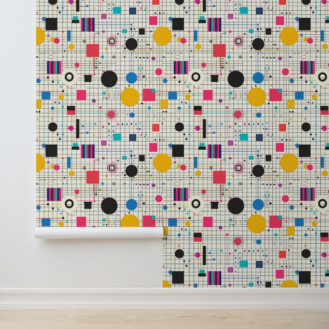 Bold 1990s Grid Shapes Wallpaper (Application)