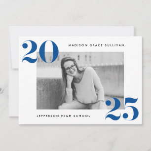 Bold 2024 Blue Photo Graduation Party Invitation