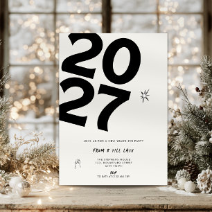 Bold 2027 Minimalist New Years Eve Party Invitation