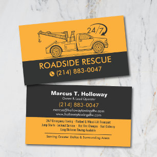 Bold 24/7 Towing & Recovery Service Business Card