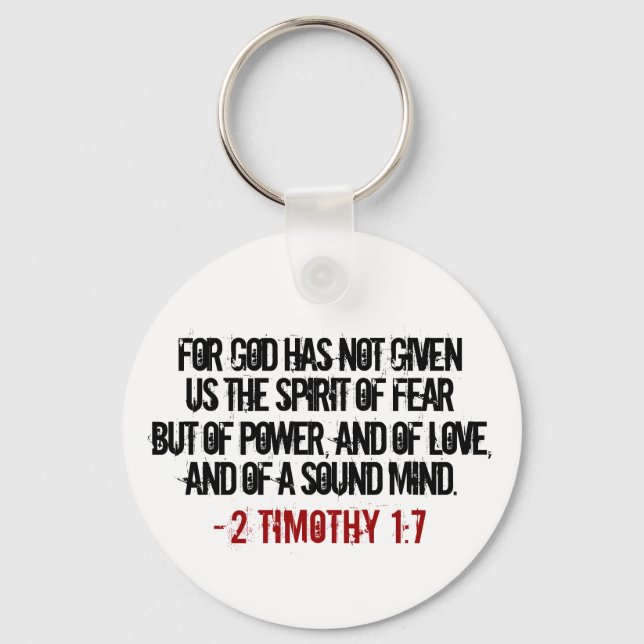 Bold 2 Timothy 1:7 Key Ring (Front)