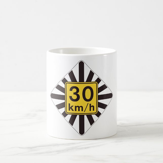 Bold 30 kmh Speed Limit Sunburst Traffic Sign Coffee Mug (Creator Uploaded)