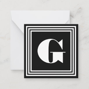 Bold 3 Frame Monogram   Black & White Card