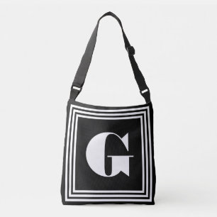 Bold 3 Frame Monogram Black & White Crossbody Bag