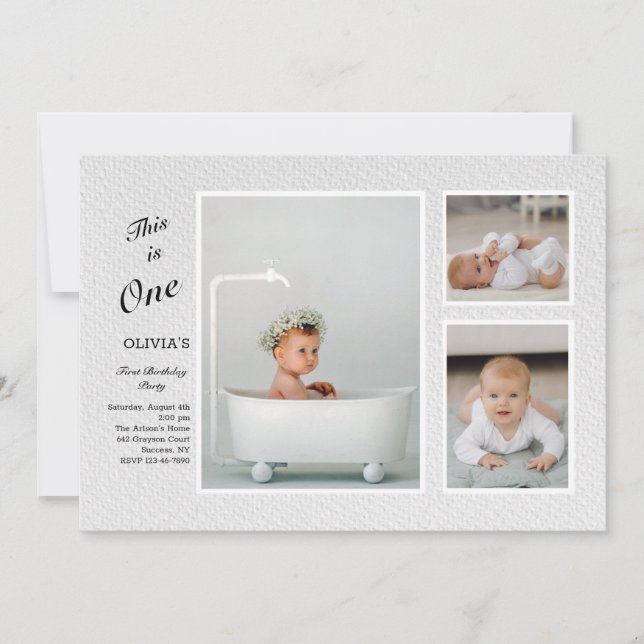 Bold 3-Photo Invitation (Front)