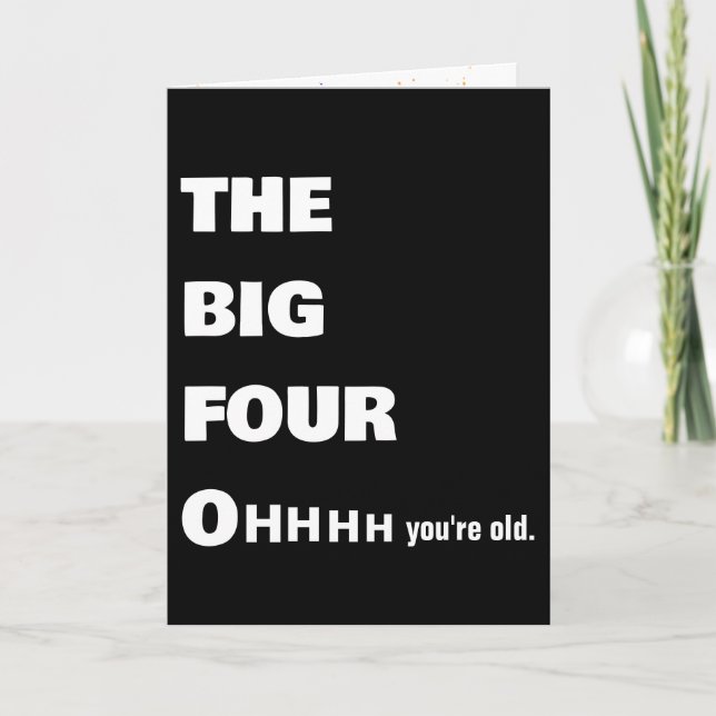 Bold 40th Birthday Humour  Card (Front)