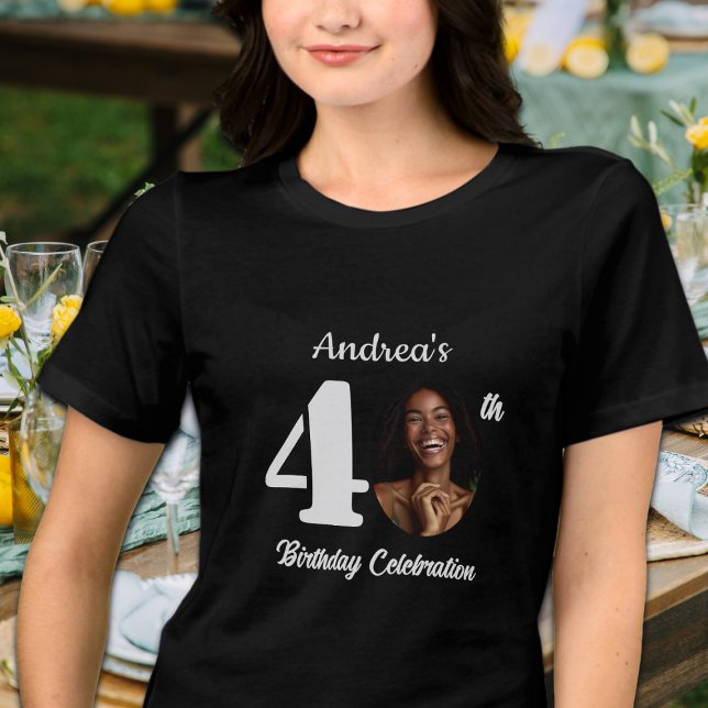 Bold 40th Birthday Photo Guests Tri-Blend Shirt (Creator Uploaded)