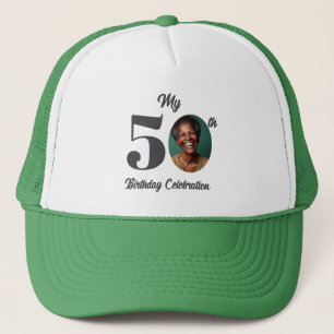 Bold 50th Birthday Photo  Trucker Hat