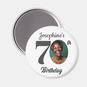 Bold 70th Birthday Party Photo Favor Magnet