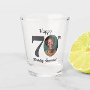 Bold 70th Birthday Photo Shot Glass