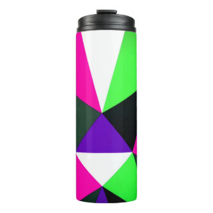 Bold 80s Colour Block Neon Green Pink Purple Thermal Tumbler