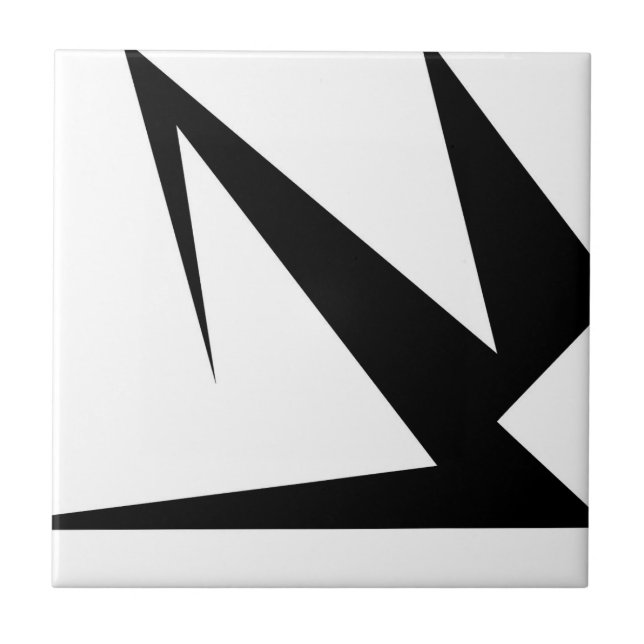 Bold Abstract Art Black White Tile (Front)