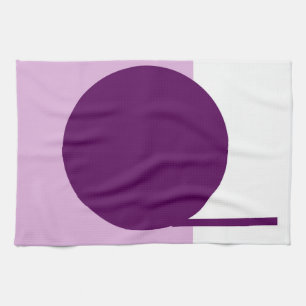 Bold Abstract Art Circle Purple Pink White  Tea Towel