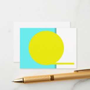 Bold Abstract Art Circle Turquoise Green Yellow Enclosure Card