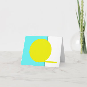 Bold Abstract Art Circle Turquoise Green Yellow Fa Card