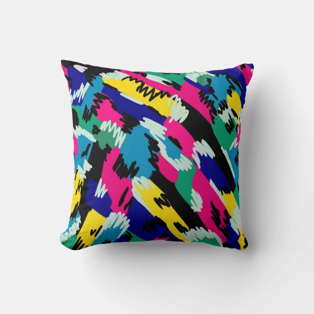 Bold Abstract Art in Primary Colours  Cushion (Front)