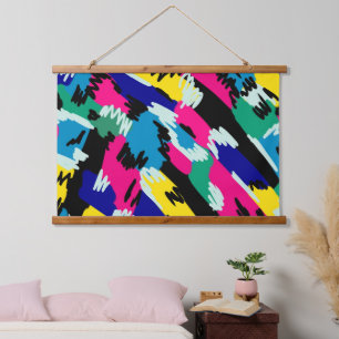 Bold Abstract Art in Primary Colours Hanging Tapestry